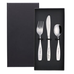 Exzact Personalised Childrens Flatware 3pcs Kids Cutlery - Lazer Engraving Your Name (3pcs - Personalised Name)